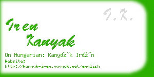 iren kanyak business card